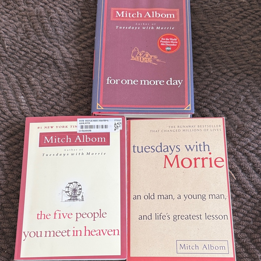 Mitch Albom Book Set - Red and Cream Covers